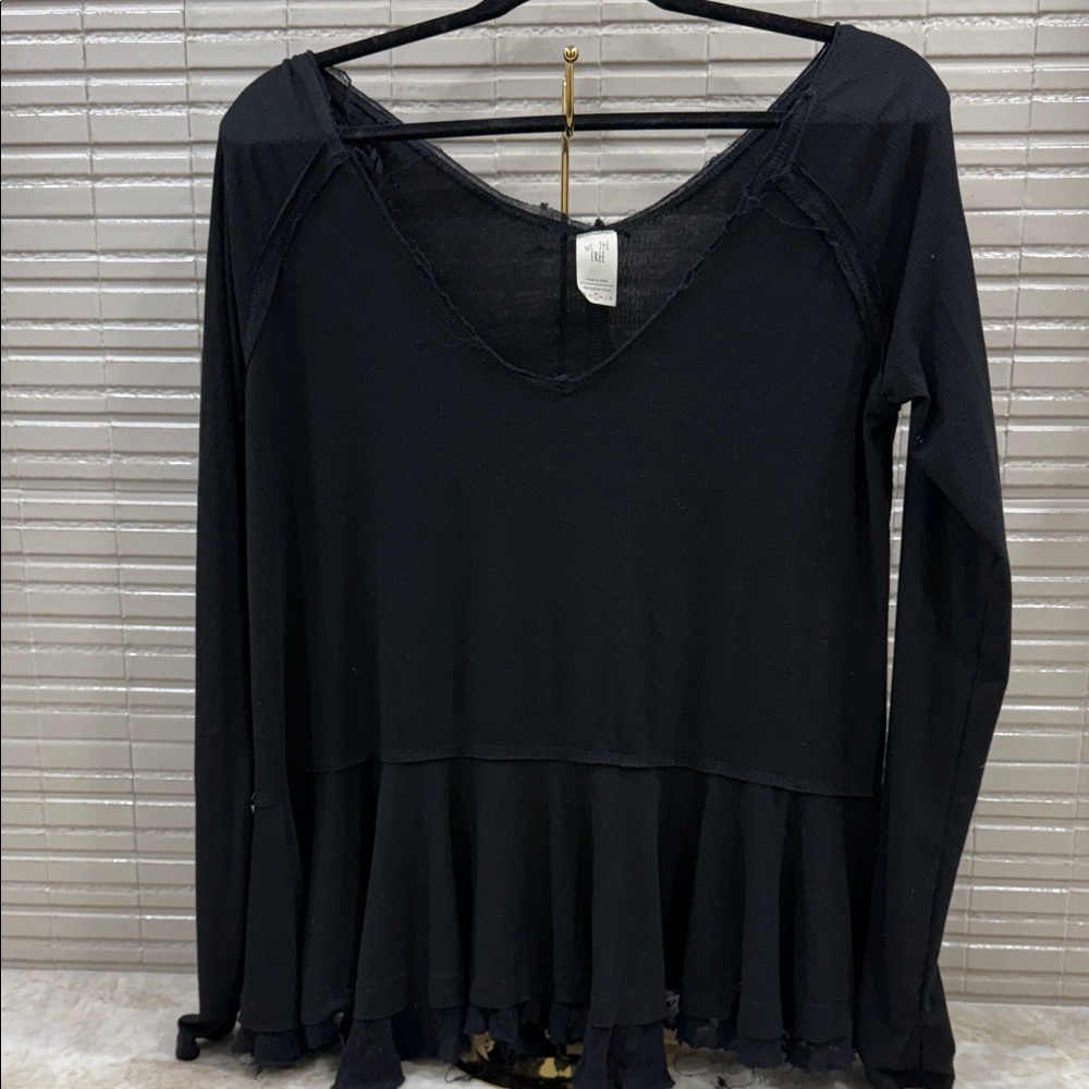 We The Free Midnight Black Long Sleeve Top